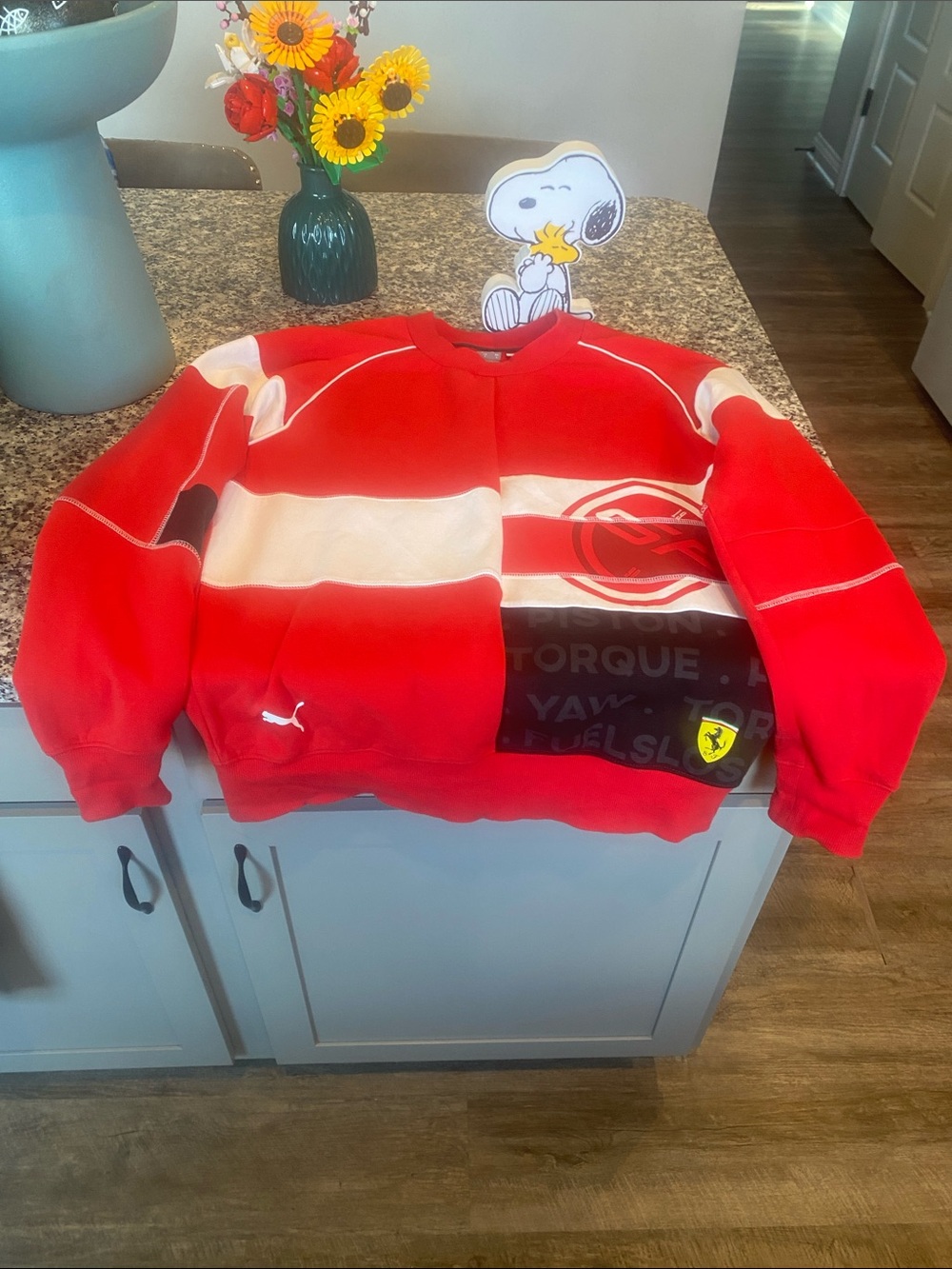Puma Scuderia Ferrari Street crewneck sweatshirt w/ racing graphics & TPU badge